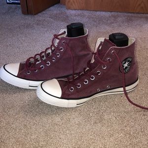 Unisex Maroon High Top Converse Chuck Taylors